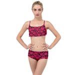 Valentines Day Hearts Pattern Love Red Layered Top Bikini Set