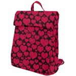 Valentines Day Hearts Pattern Love Red Flap Top Backpack