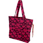 Valentines Day Hearts Pattern Love Red Drawstring Tote Bag