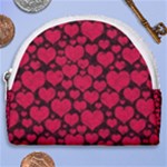 Valentines Day Hearts Pattern Love Red Horseshoe Style Canvas Pouch