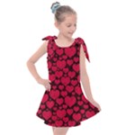 Valentines Day Hearts Pattern Love Red Kids  Tie Up Tunic Dress