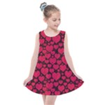 Valentines Day Hearts Pattern Love Red Kids  Summer Dress