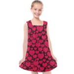 Valentines Day Hearts Pattern Love Red Kids  Cross Back Dress