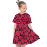 Valentines Day Hearts Pattern Love Red Kids  Sailor Dress