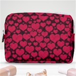 Valentines Day Hearts Pattern Love Red Make Up Pouch (Medium)