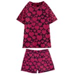 Valentines Day Hearts Pattern Love Red Kids  Swim T-Shirt and Shorts Set