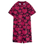 Valentines Day Hearts Pattern Love Red Kids  Boyleg Half Suit Swimwear