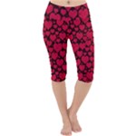 Valentines Day Hearts Pattern Love Red Lightweight Velour Cropped Yoga Leggings