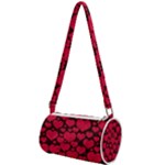 Valentines Day Hearts Pattern Love Red Mini Cylinder Bag