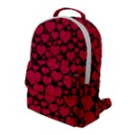 Valentines Day Hearts Pattern Love Red Flap Pocket Backpack (Large)