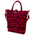 Valentines Day Hearts Pattern Love Red Buckle Top Tote Bag