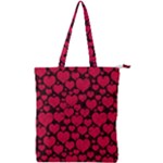 Valentines Day Hearts Pattern Love Red Double Zip Up Tote Bag