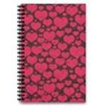 Valentines Day Hearts Pattern Love Red 5.5  x 8.5  Notebook