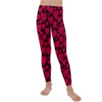 Valentines Day Hearts Pattern Love Red Kids  Lightweight Velour Leggings