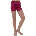 Valentines Day Hearts Pattern Love Red Kids  Lightweight Velour Yoga Shorts