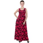 Valentines Day Hearts Pattern Love Red Empire Waist Velour Maxi Dress