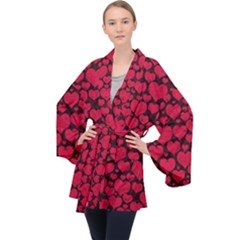 Long Sleeve Velvet Kimono  