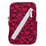 Valentines Day Hearts Pattern Love Red Belt Pouch Bag (Small)