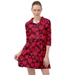 Valentines Day Hearts Pattern Love Red Mini Skater Shirt Dress