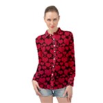 Valentines Day Hearts Pattern Love Red Long Sleeve Chiffon Shirt