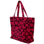 Valentines Day Hearts Pattern Love Red Zip Up Canvas Bag