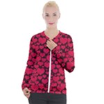 Valentines Day Hearts Pattern Love Red Casual Zip Up Jacket