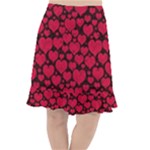 Valentines Day Hearts Pattern Love Red Fishtail Chiffon Skirt