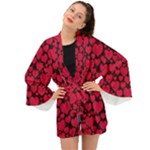 Valentines Day Hearts Pattern Love Red Long Sleeve Kimono