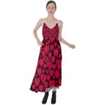 Valentines Day Hearts Pattern Love Red Tie Back Maxi Dress