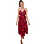 Valentines Day Hearts Pattern Love Red Halter Tie Back Dress 