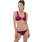 Valentines Day Hearts Pattern Love Red Ring Detail Crop Bikini Set