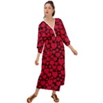 Valentines Day Hearts Pattern Love Red Grecian Style  Maxi Dress