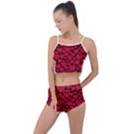 Valentines Day Hearts Pattern Love Red Summer Cropped Co-Ord Set