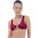 Valentines Day Hearts Pattern Love Red Ring Detail Bikini Top