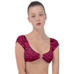 Valentines Day Hearts Pattern Love Red Cap Sleeve Ring Bikini Top