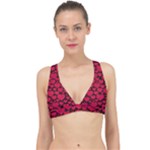 Valentines Day Hearts Pattern Love Red Classic Banded Bikini Top