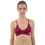 Valentines Day Hearts Pattern Love Red Wrap Around Bikini Top