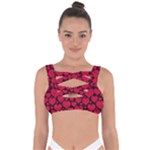 Valentines Day Hearts Pattern Love Red Bandaged Up Bikini Top