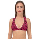 Valentines Day Hearts Pattern Love Red Double Strap Halter Bikini Top