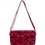 Valentines Day Hearts Pattern Love Red Removable Strap Clutch Bag