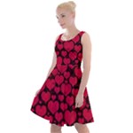 Valentines Day Hearts Pattern Love Red Knee Length Skater Dress