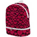 Valentines Day Hearts Pattern Love Red Zip Bottom Backpack