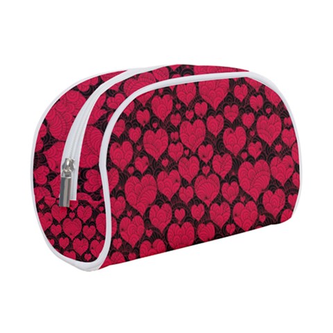 Valentines Day Hearts Pattern Love Red Make Up Case (Small) from ArtsNow.com