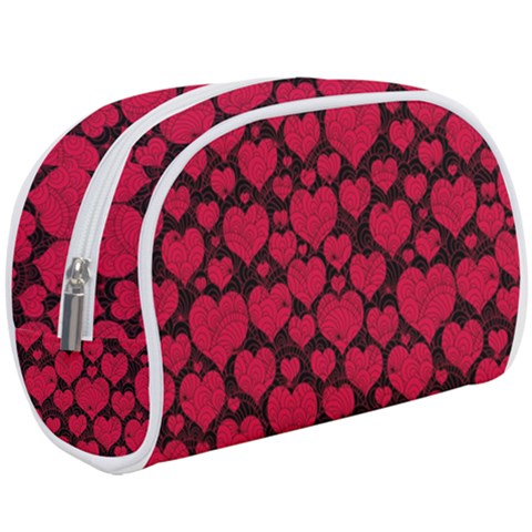 Valentines Day Hearts Pattern Love Red Make Up Case (Large) from ArtsNow.com