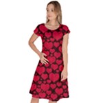 Valentines Day Hearts Pattern Love Red Classic Short Sleeve Dress