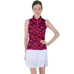 Valentines Day Hearts Pattern Love Red Women s Sleeveless Polo T-Shirt