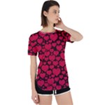 Valentines Day Hearts Pattern Love Red Perpetual Short Sleeve T-Shirt