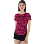 Valentines Day Hearts Pattern Love Red Back Cut Out Sport T-Shirt