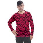 Valentines Day Hearts Pattern Love Red Men s Pique Long Sleeve T-Shirt