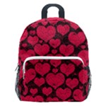 Valentines Day Hearts Pattern Love Red Kids  Age 5-10 Lightweight School Backpack with Side Pockets